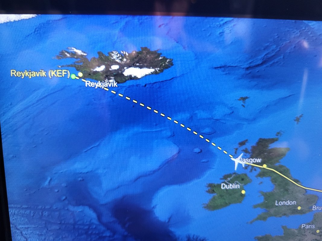 On the way to Reykjavik - Flight path